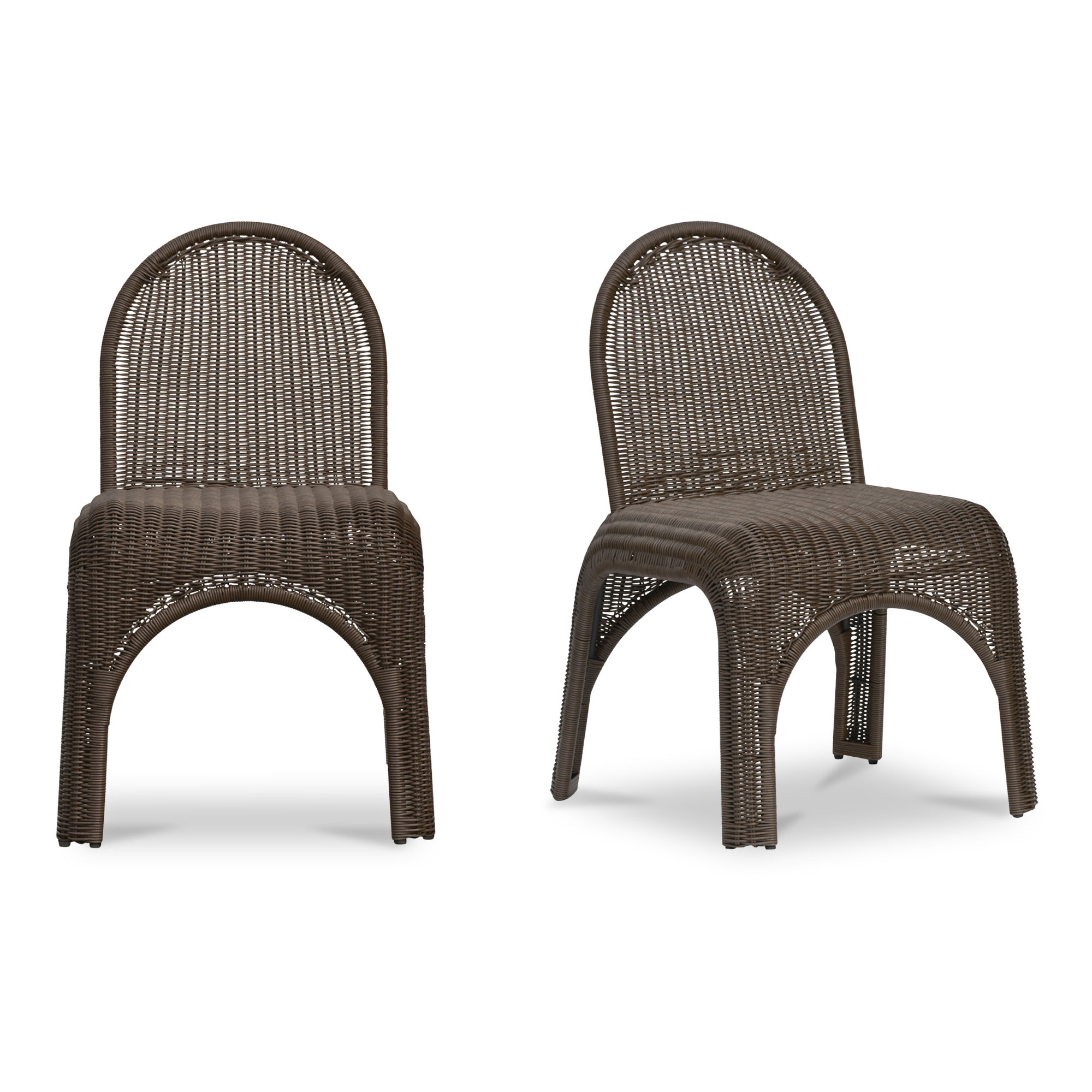 Kendall Outdoor Dining Chair Brown-set Of Two, by Moe's Home, 23.5" width x 31" height x 23" depth View 1