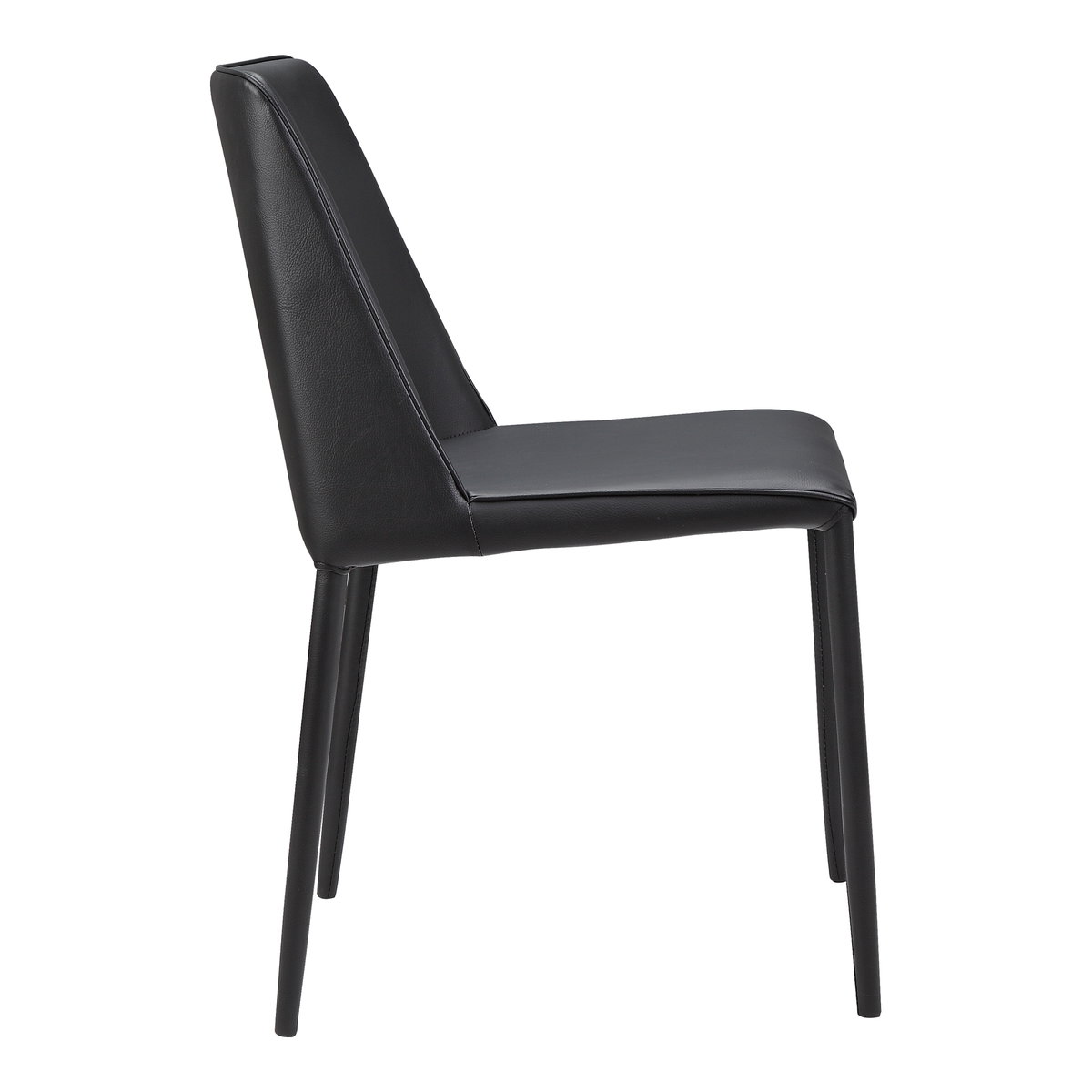 Nora Dining Chair Black Vegan Leather - Set Of Two, by Moe's Home, 17.75" width x 32" height x 22" depth View 6