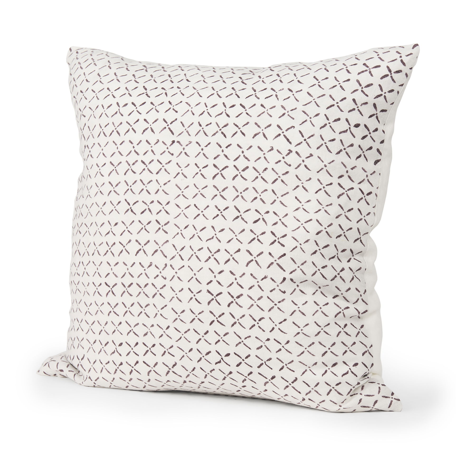 Jayden Cream with Merlot Print Linen Square Decorative Pillow Cover large image 