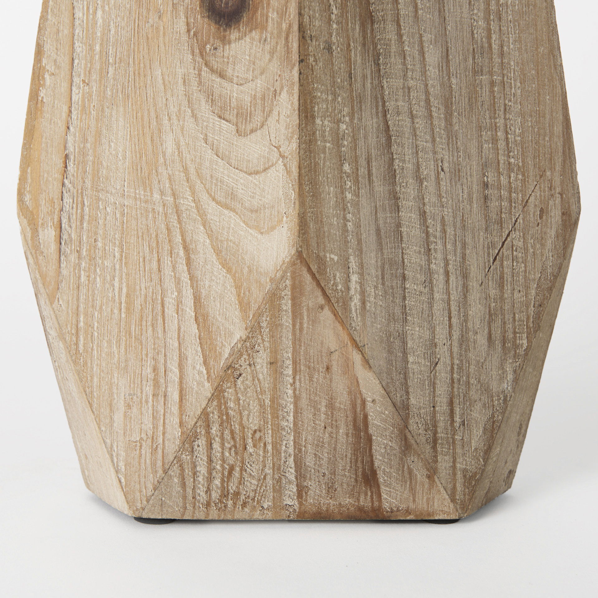 Allen II Small Natural Wooden Base Oval Vase, by Mercana, 7.87" length x 4.9" width x 15.25" height View 9