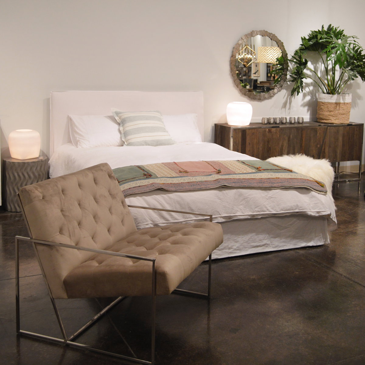 Whitney Bed Queen White, by Dovetail, 67" width x 43" height x 86" depth View 2