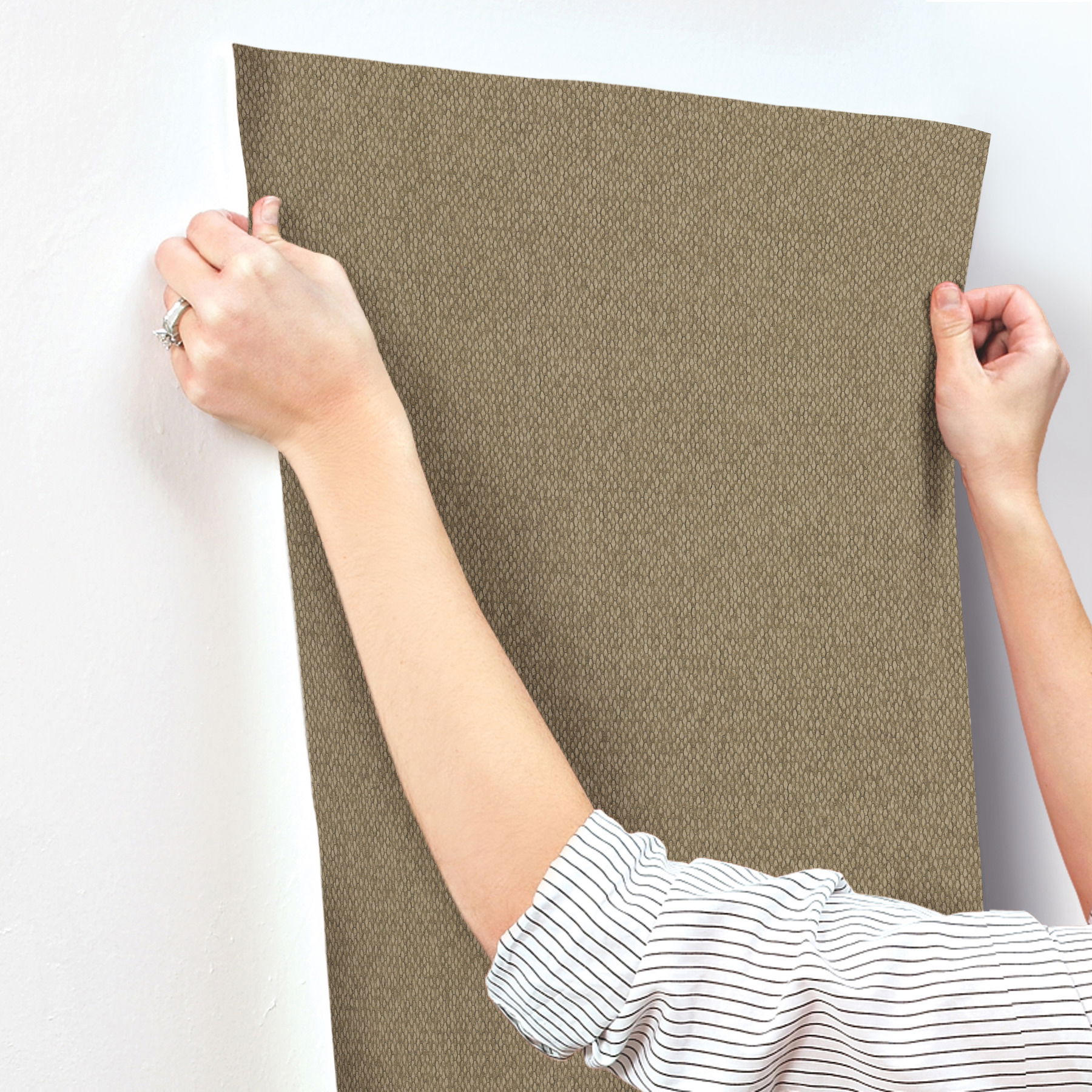 Stretched Hexagons Burnished Copper Wallpaper large image 