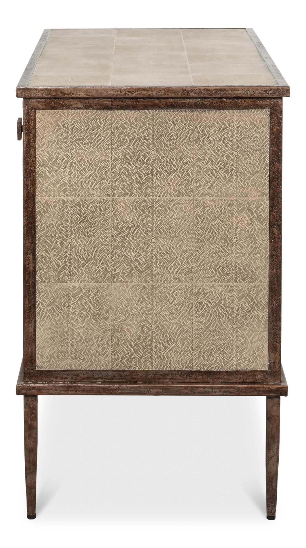 Roland Sideboard Shagreen Charcoal Grey, by Sarreid, 1'8" length x 3'4" width x 2'8" height View 4