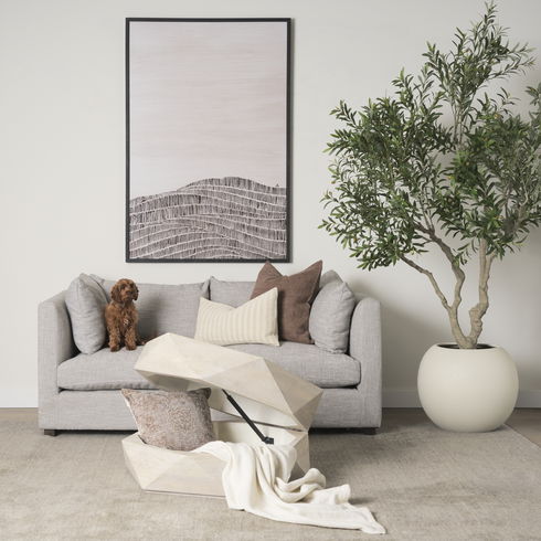 Arreto 36" Hexagonal Hinged Solid Wood Top and Base Coffee Table