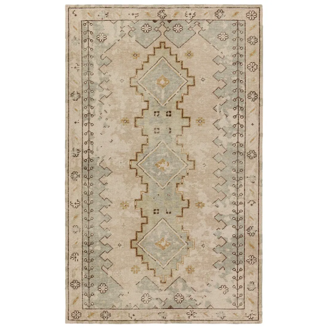 Jaipur Living Pathos Hand-Knotted Medallion Tan/ Green Area Rug (8'X11') large image 