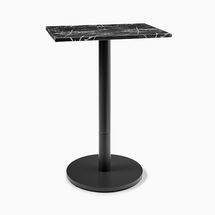 Online Designer Other Dining Table, Top 24x32" Rect, Black Faux Marble, Bar Ht Orbit Base, Bronze/Bronze