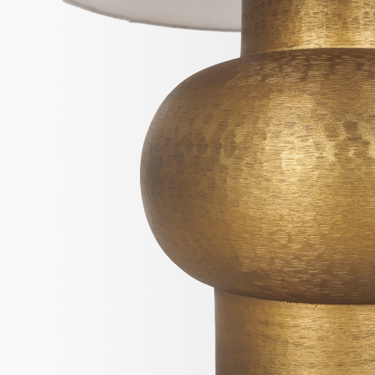 Salaah Antique Gold Brushed Metal with Cream Shade Table Lamp, by Mercana, 19.5" length x 19.5" width x 26" height View 8