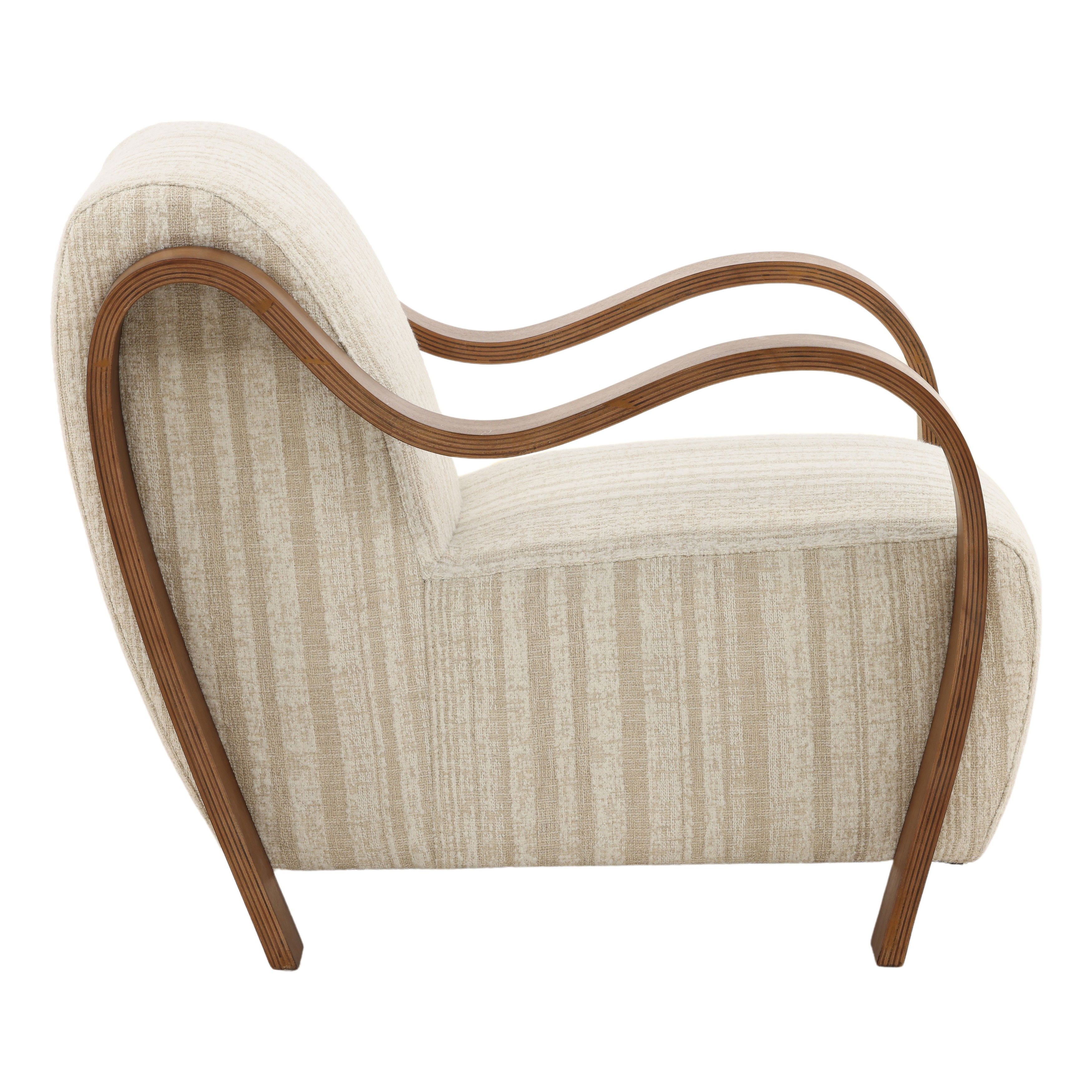 Amabel Occasional Chair Cream, Accent Chair by Dovetail, 30" width x 28.75" height x 36.5" depth View 3