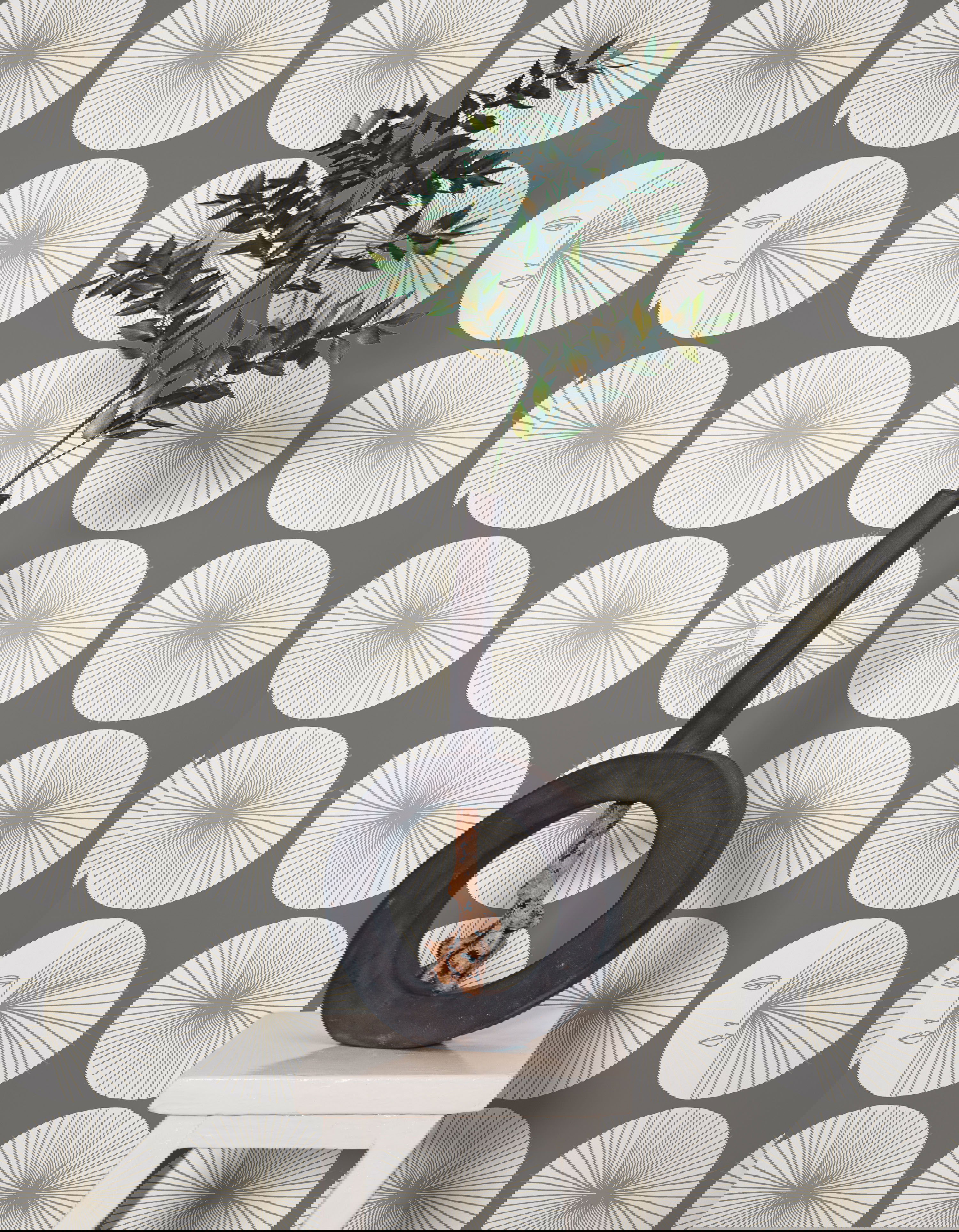 Soho Starburst Grey Peel & Stick Wallpaper large image 