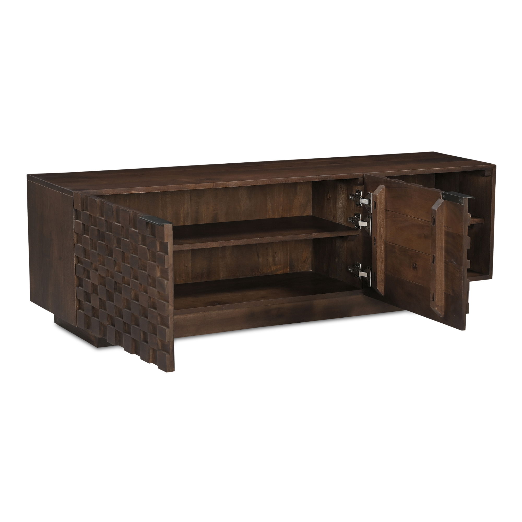 Easton Media Cabinet Brown, Media Console by Moe's Home, 60" width x 18" height x 14" depth View 4