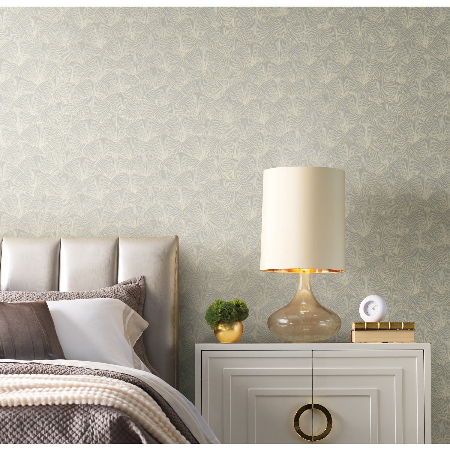Luminous Gingko Grey Wallpaper large image 