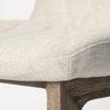 David Solid Back Dining Side Chair | Tuffed Cream Fabric with Brown Wood, Dining Chair by Mercana, 18.5" length x 26" width x 34.5" height thumbnail 10