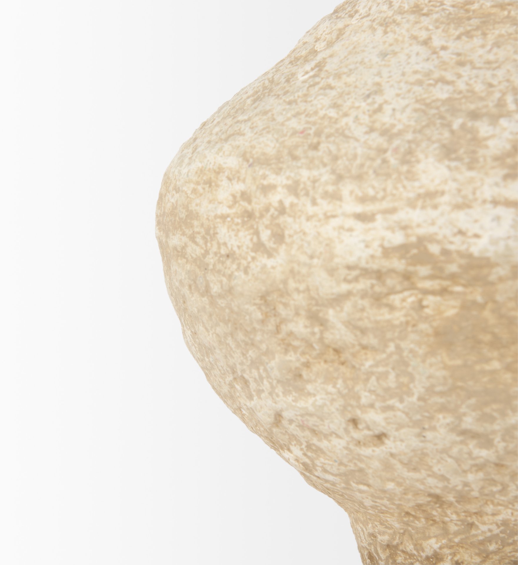 Ritu Small Beige Paper Mache Pot Vase, by Mercana, 9" length x 9" width x 9" height View 9