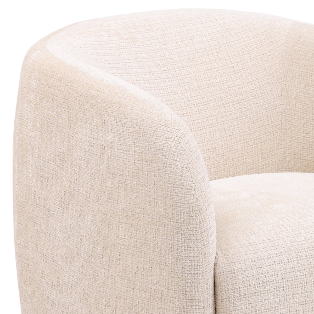Neva Swivel Chair Cream, Accent Chair by Dovetail, 32.75" width x 28" height x 35.75" depth View 6