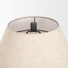 Salaah Black Brushed Metal with Beige Shade Table Lamp, by Mercana, 19.5" length x 19.5" width x 26" height thumbnail 7