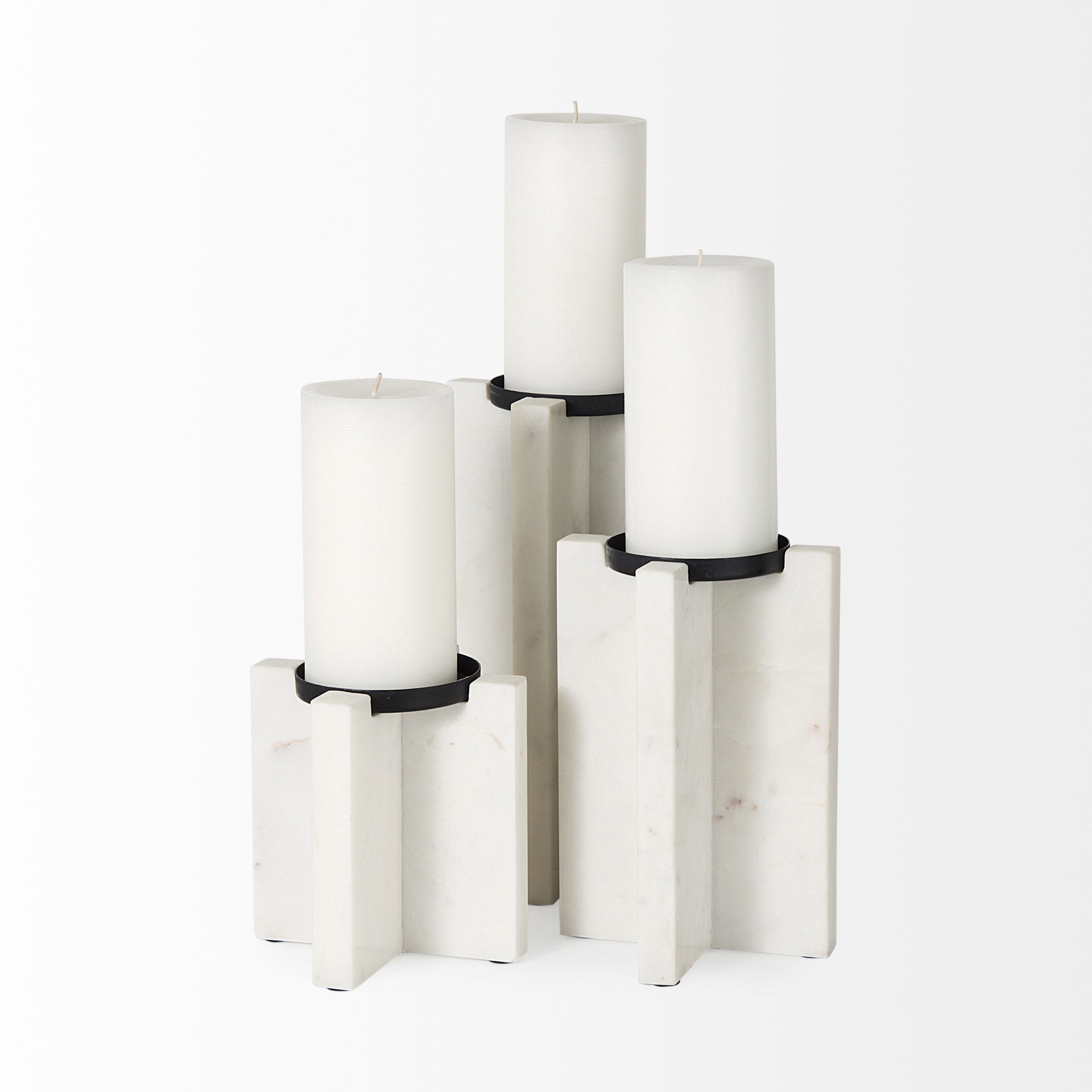 Sophia 5.5'L x 3.5'W x 10.5'H Marble Candle Holder Large large image 