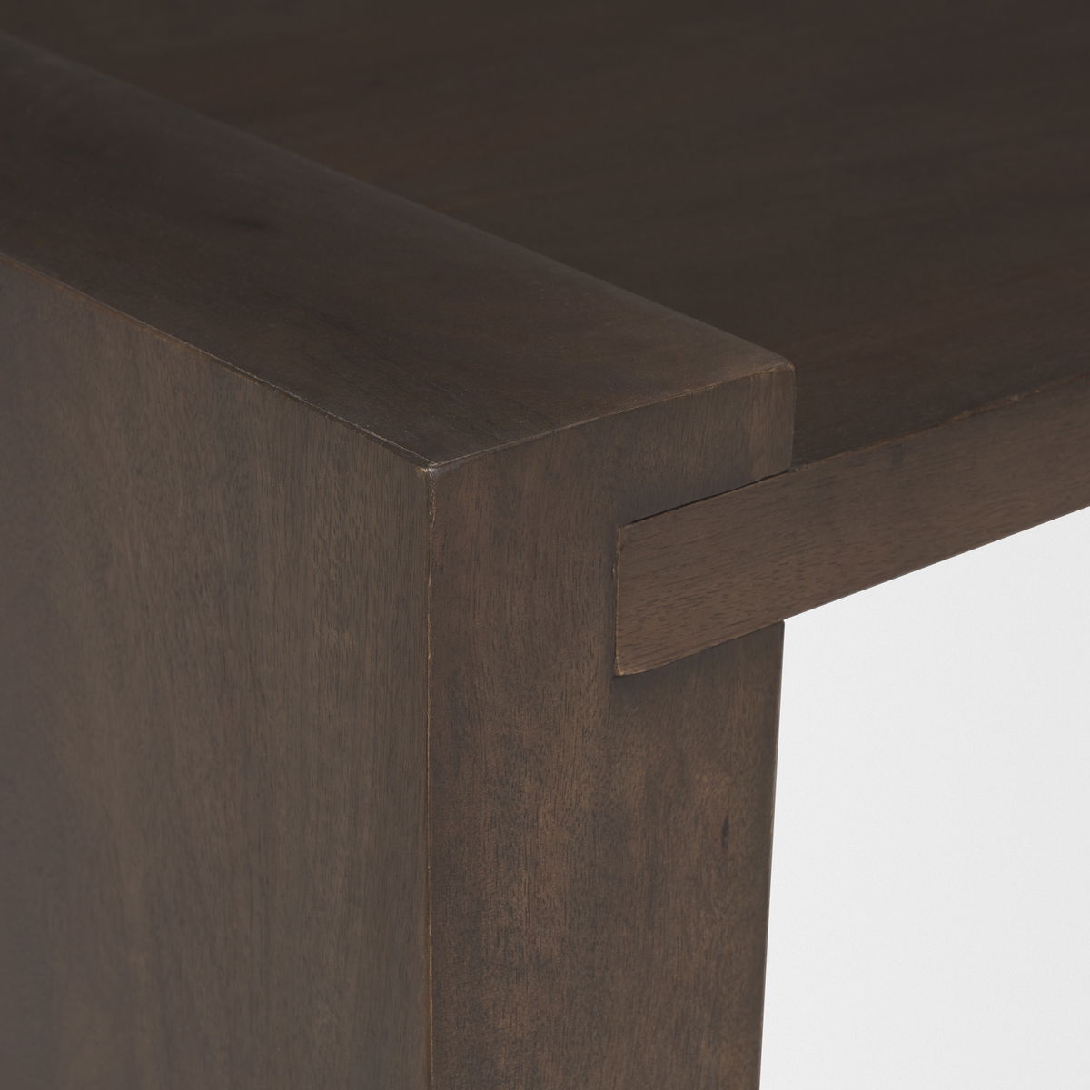 Wesson Dark Brown Wooden Rectangular Coffee Table, by Mercana, 48" length x 28" width x 16" height View 8