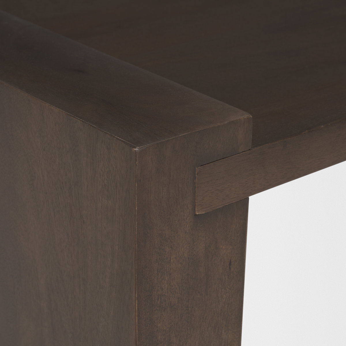 Wesson Dark Brown Wooden Rectangular Coffee Table, by Mercana, 48" length x 28" width x 16" height View 8