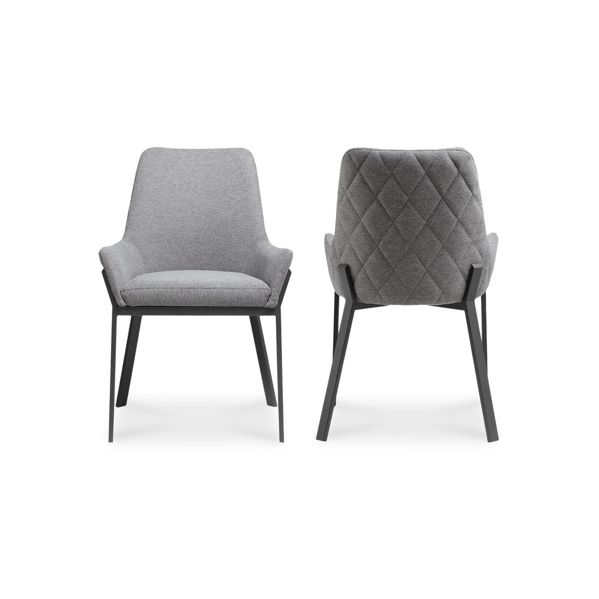 Lloyd Dining Chair Dark Grey - Set Of Two, by Moe's Home, 22" width x 34" height x 23" depth View 2