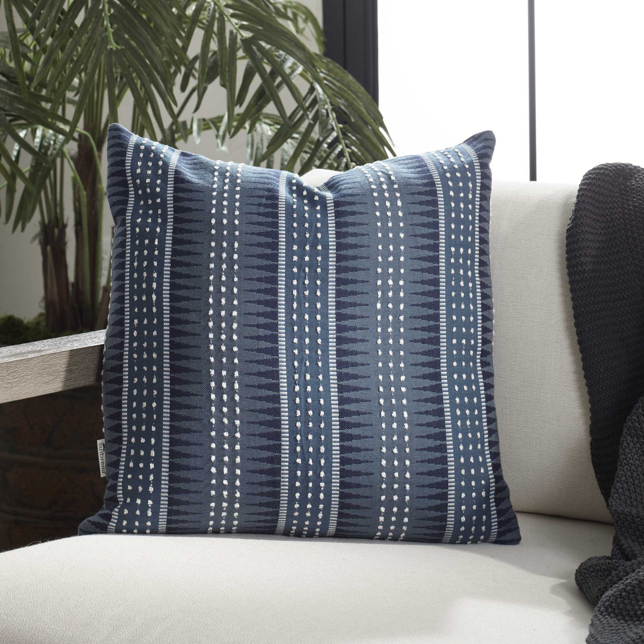 Backgammon Slate Outdoor Pillow, Decorative by Uttermost, 20" width x 20" height x 8" depth View 2