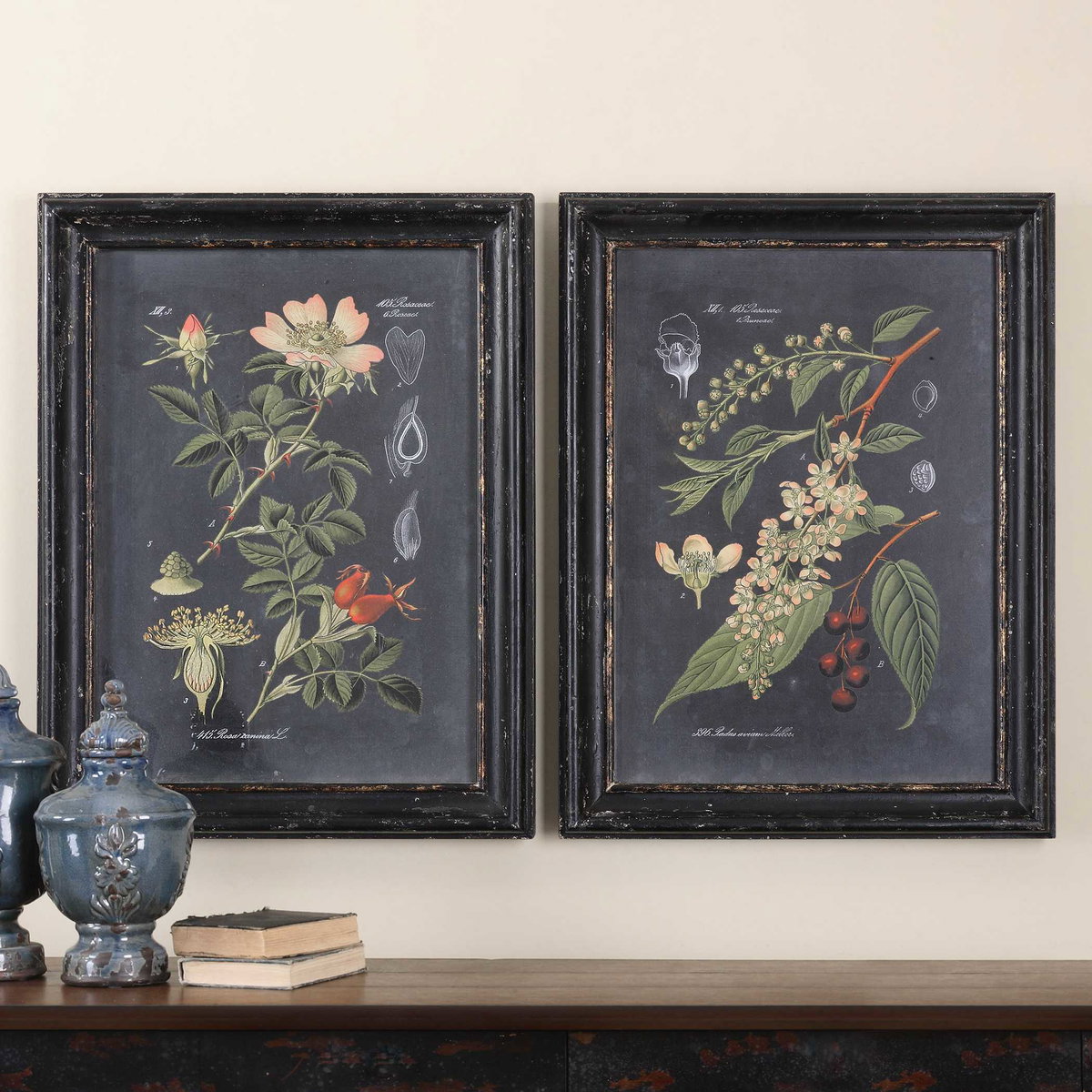 Midnight Botanicals Wall Art Set/2, by Uttermost, 2'0.62" width x 2'8.62" height x 2.37" depth View 2