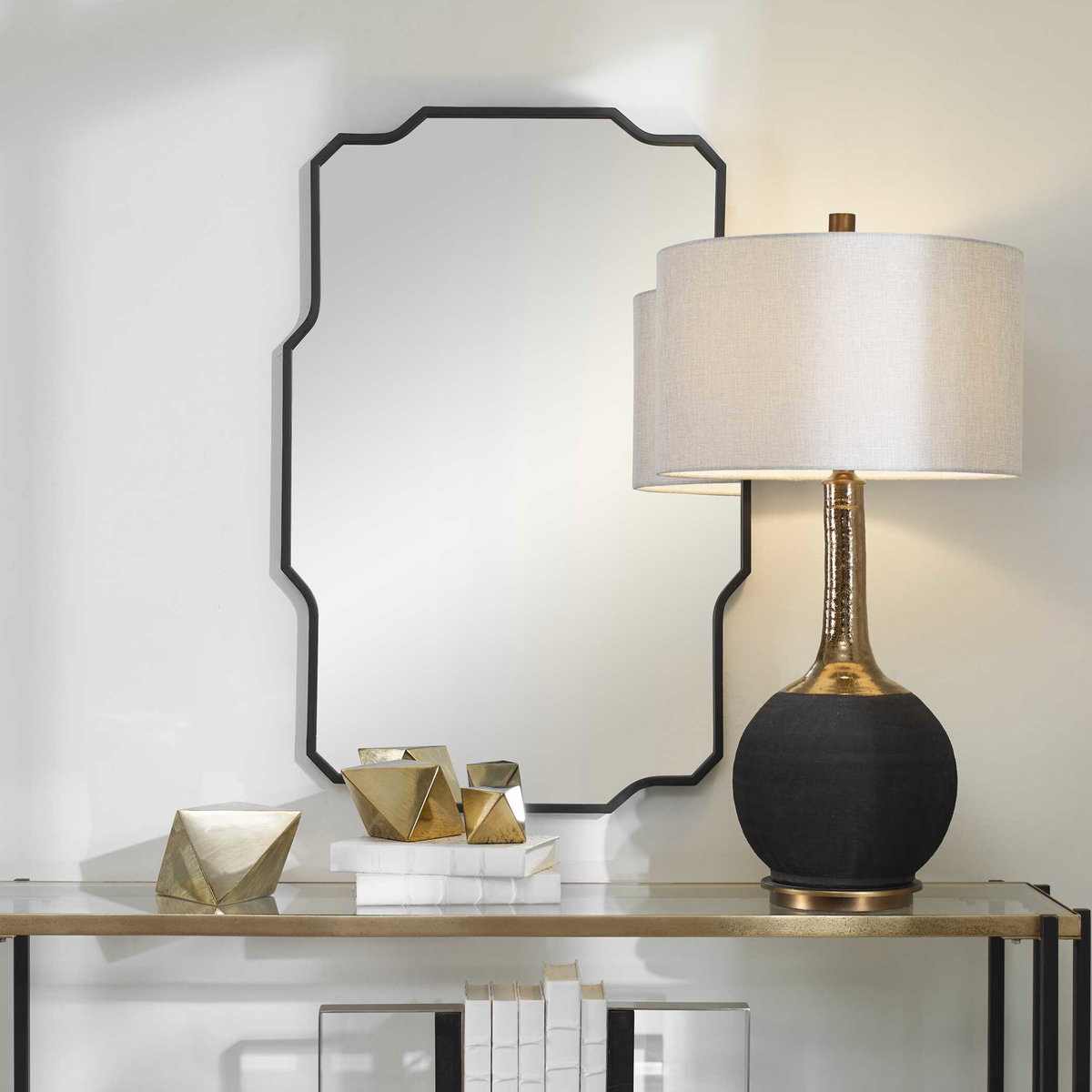 Casmus Iron Wall Mirror, by Uttermost, 1'11.5" width x 2'11.75" height x 1.12" depth View 4