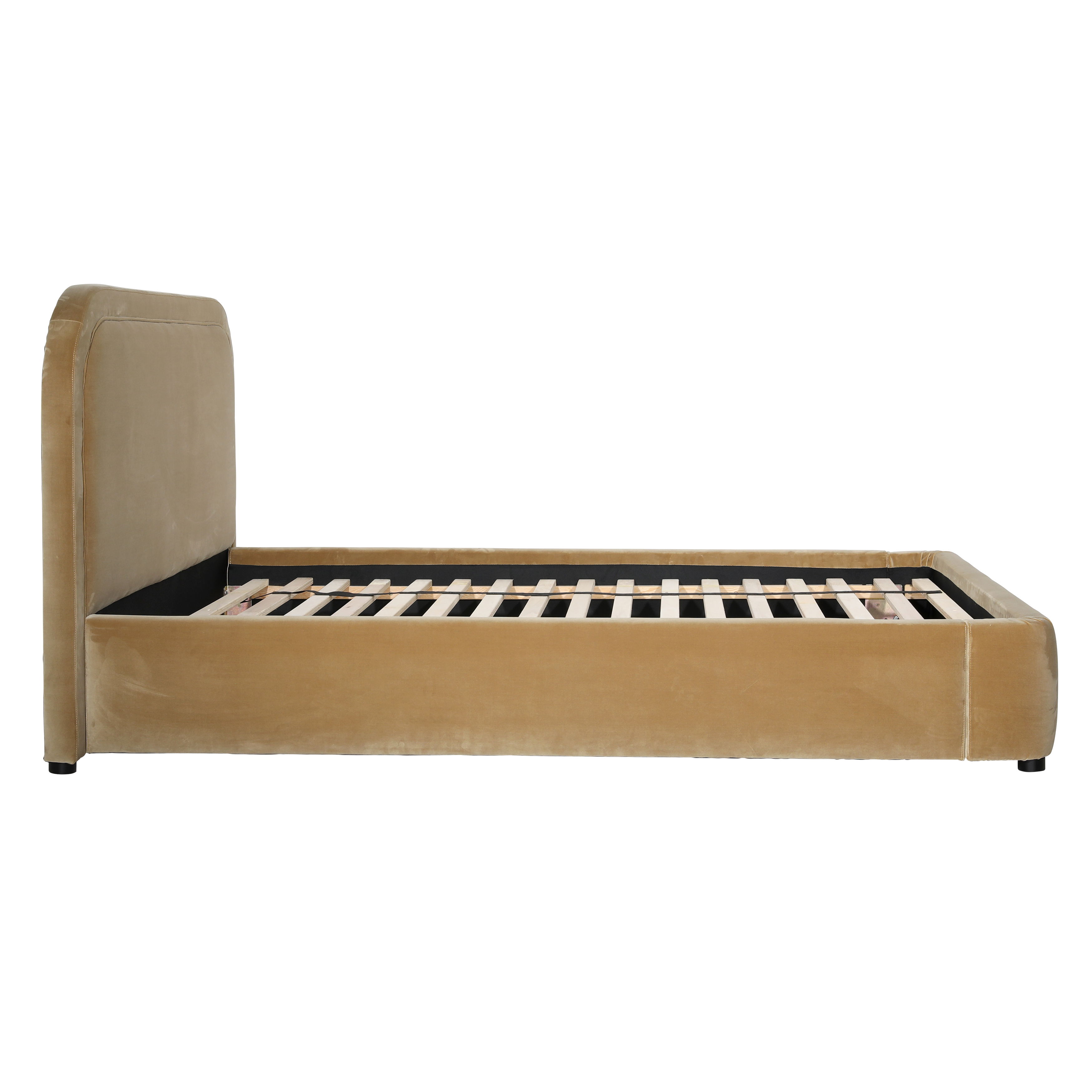 Agi Bed King Camel, by Dovetail, 88" width x 43" height x 89" depth View 3