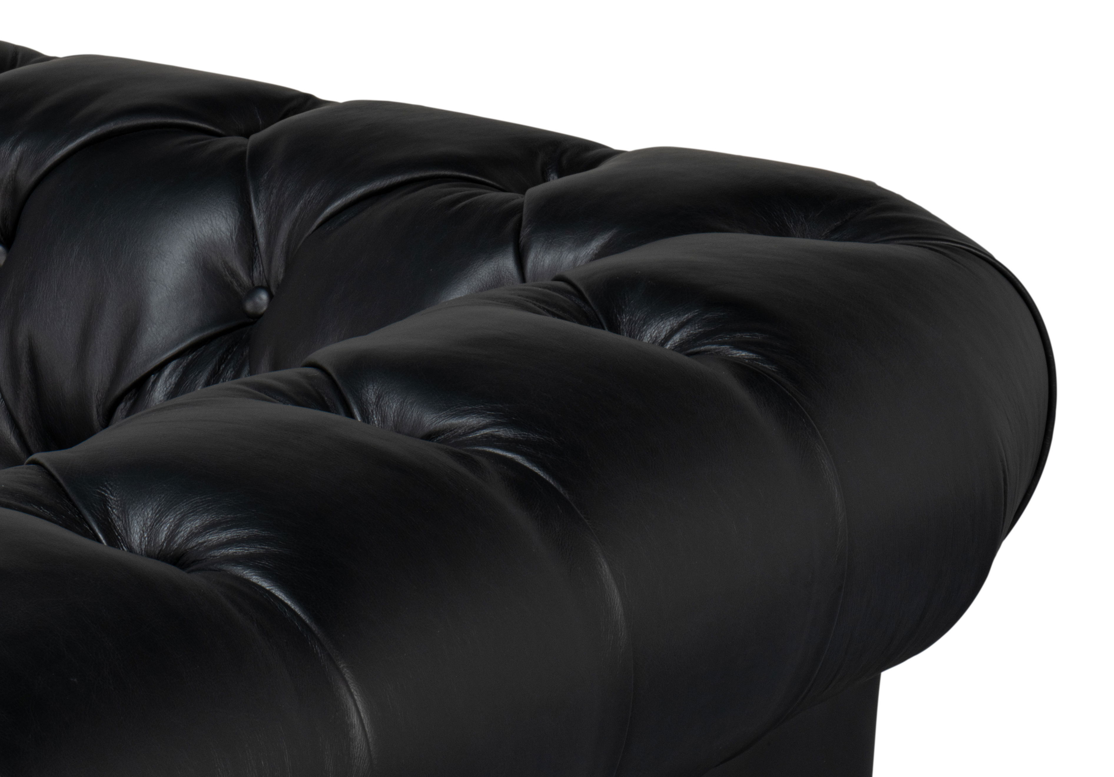 Castered Chesterfield Sofa,Onyx Black, Sofas & Sectional by Sarreid, 89" length x 38" width x 32" height View 8