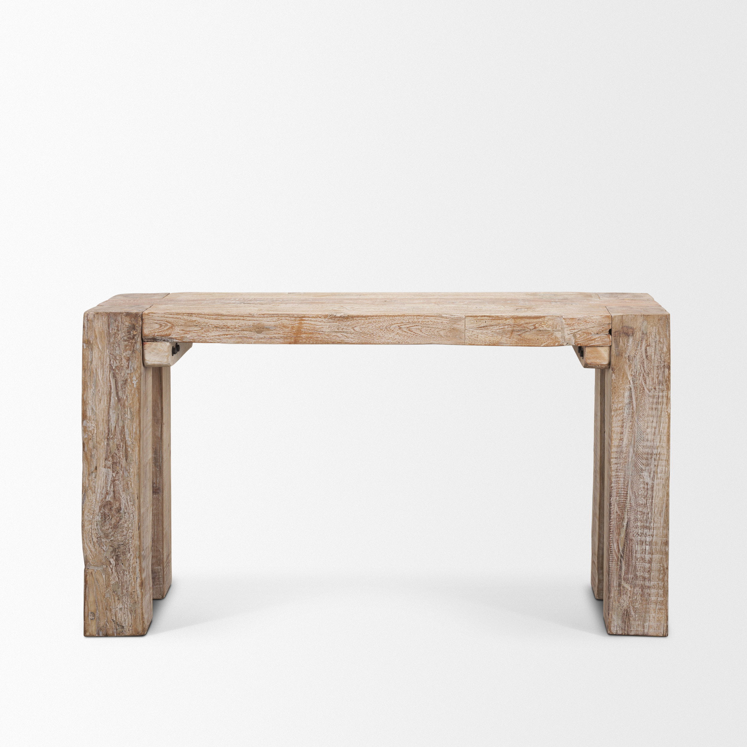 McArthur Whitewash Reclaimed Wood Console Table, by Mercana, 55" length x 16" width x 30" height View 5
