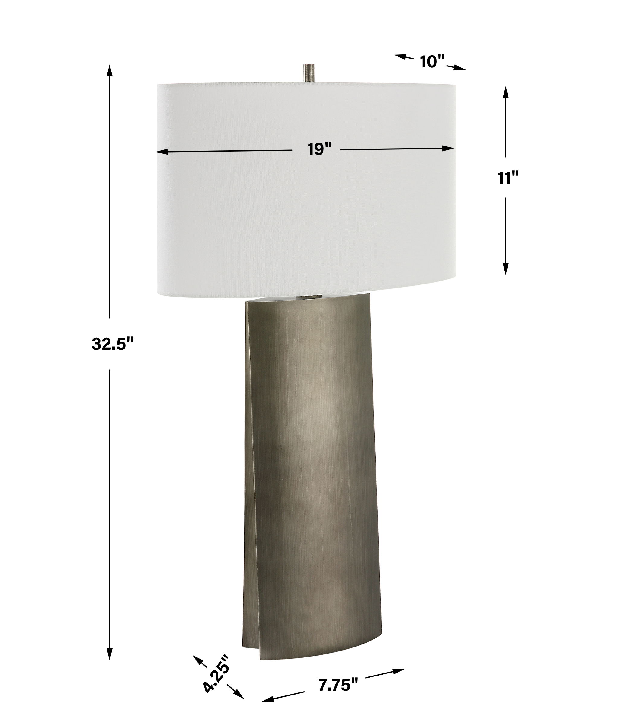 V-Groove Modern Table Lamp, by Uttermost, 19" width x 32.5" height x 10" depth View 3