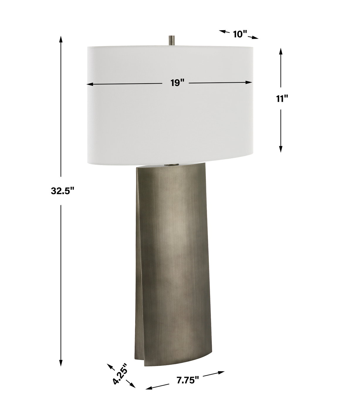 V-Groove Modern Table Lamp, by Uttermost, 19" width x 32.5" height x 10" depth View 3