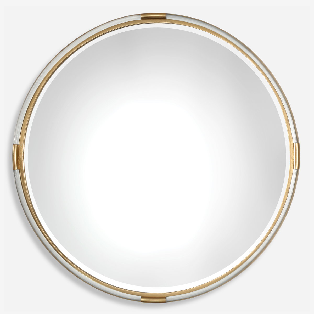 Mackai Round Gold Mirror, by Uttermost, 37.5" width x 37.5" height x 1.37" depth View 1