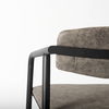 Langston Brown Faux-Leather Seat Black Iron Frame Dining Chair thumbnail 8