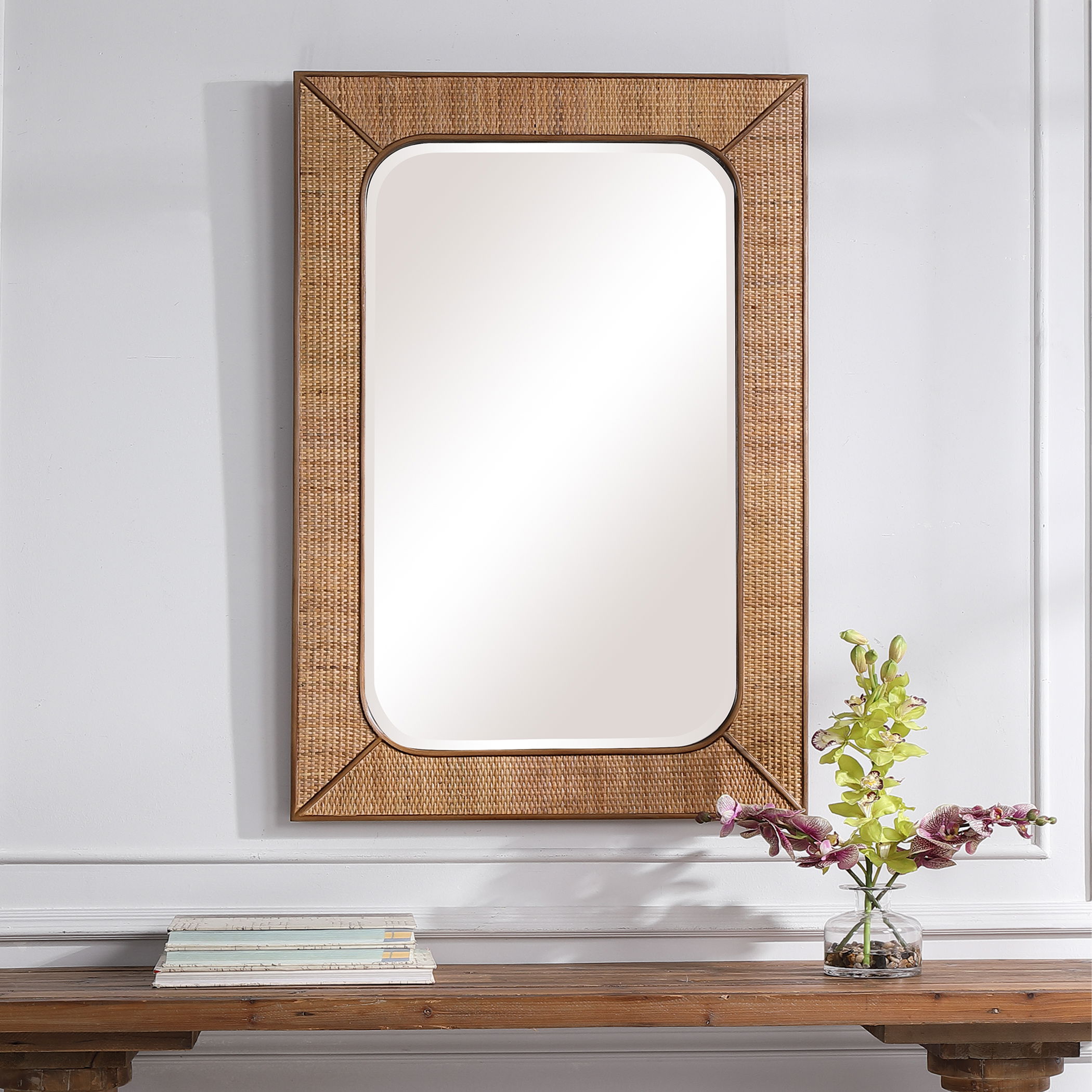 Tahiti Rattan Mirror, by Uttermost, 28" width x 42" height x 1.25" depth View 2