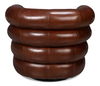 Rondo Leather Swivel Chair,Brown, Seating by Sarreid, 38" length x 31" width x 30" height thumbnail 10