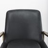 Westan Black Genuine Leather with Medium Brown Wood Accent Chair thumbnail 6