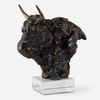 Bison Bust Bronze Sculpture, Decorative by Uttermost, 11" width x 13.25" height x 8" depth thumbnail 1