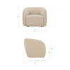 Faye Accent Chair Beige Boucle, by Moe's Home, 37" width x 29.25" height x 33" depth thumbnail 8