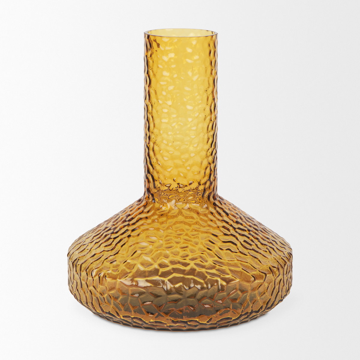 Jolene 11.8' Amber Waterglass Glass Vase, by Mercana, 9.84" length x 9.84" width x 11.81" height View 4