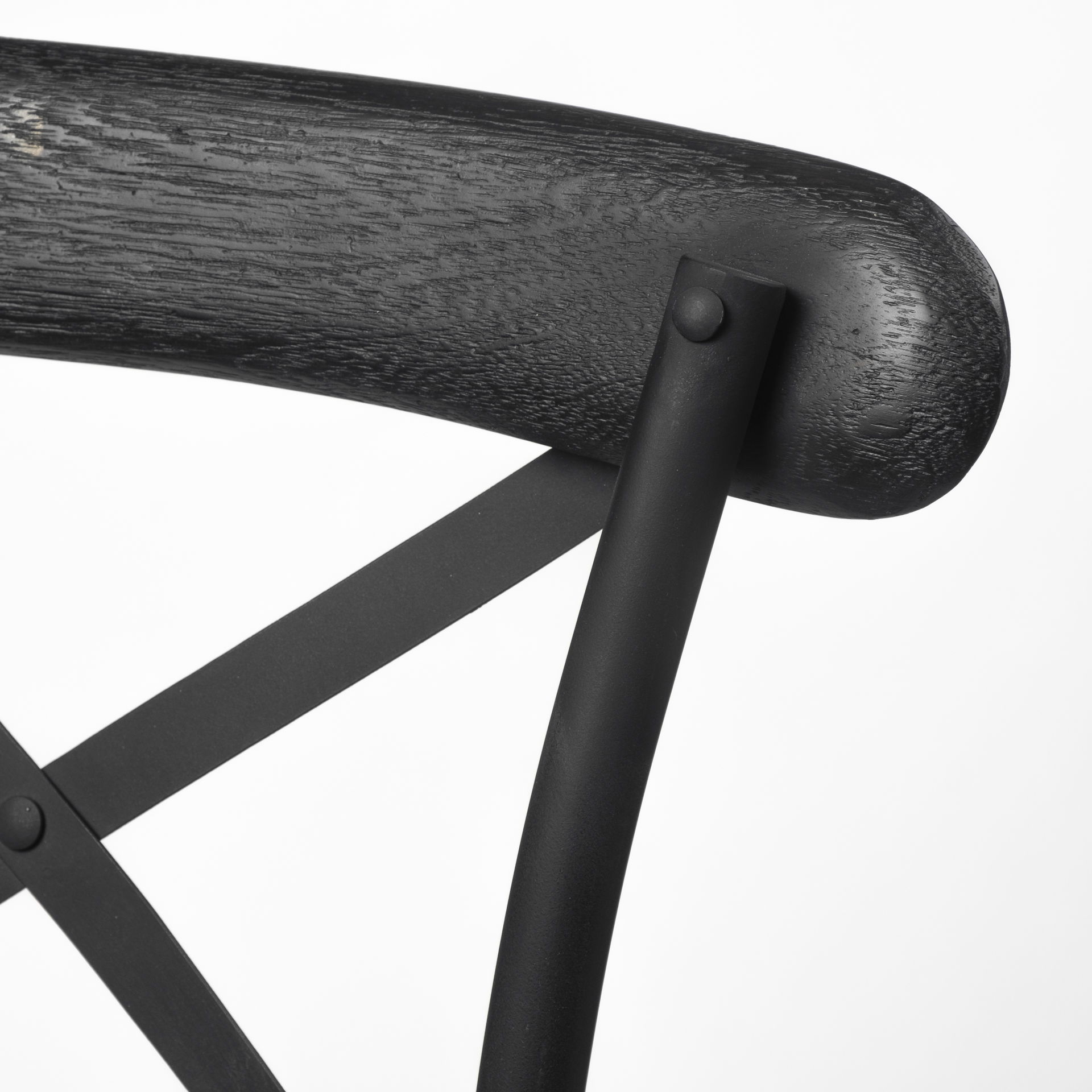 Etienne 26.25' Seat Height Black Wood Seat Black Metal Base Stool, Counter & Bar Stool by Mercana, 20.3" length x 22" width x 41.5" height View 7