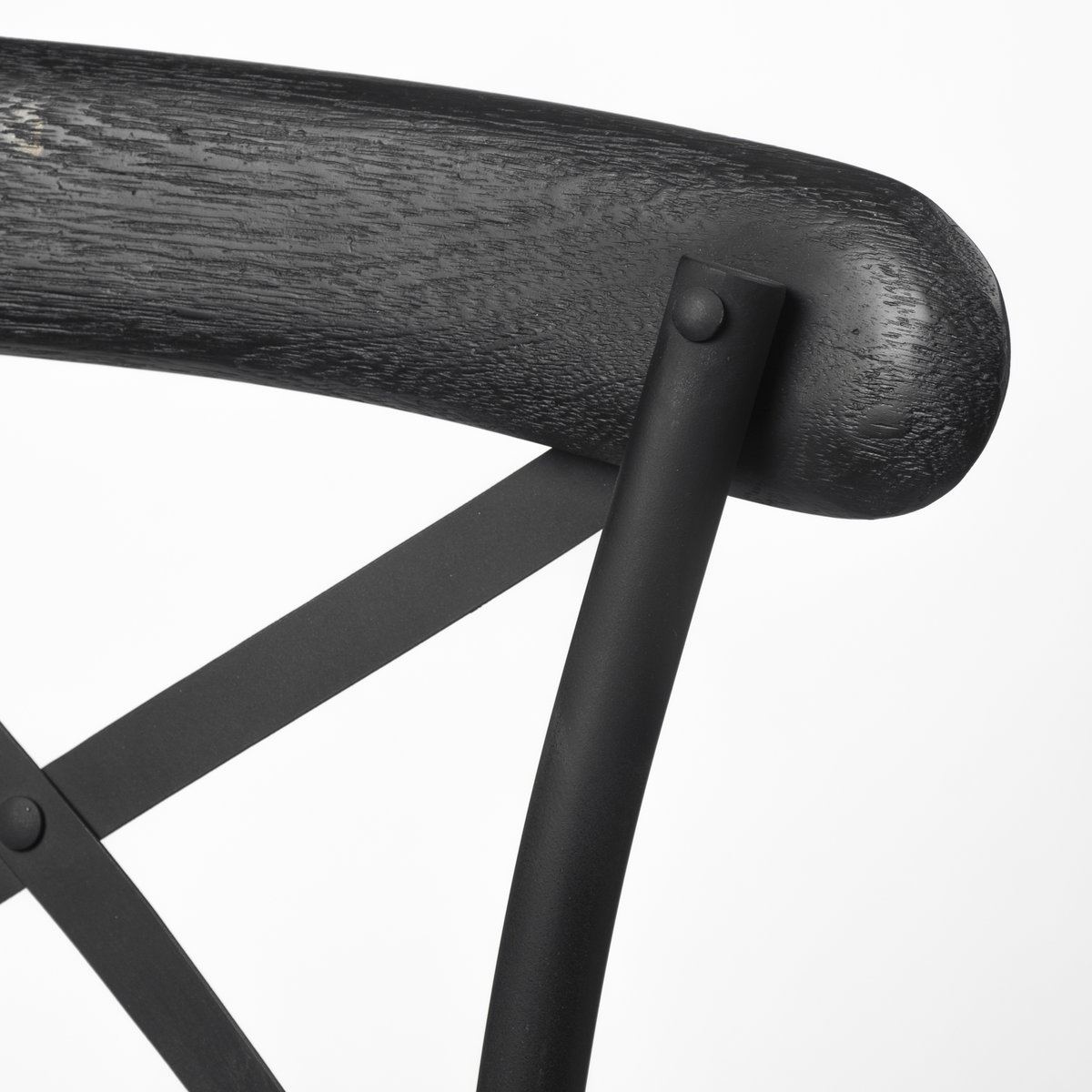 Etienne Low Back 26.25in Seat Counter Stool | Black Wood with Metal, Counter & Bar Stool by Mercana, 20.3" length x 22" width x 41.5" height View 7