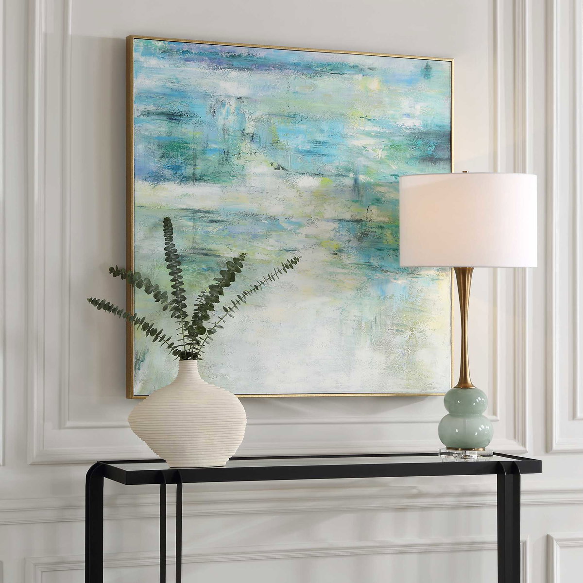 Blissful Hand Painted Abstract Art, by Uttermost, 42.75" width x 42.75" height x 2.25" depth View 6