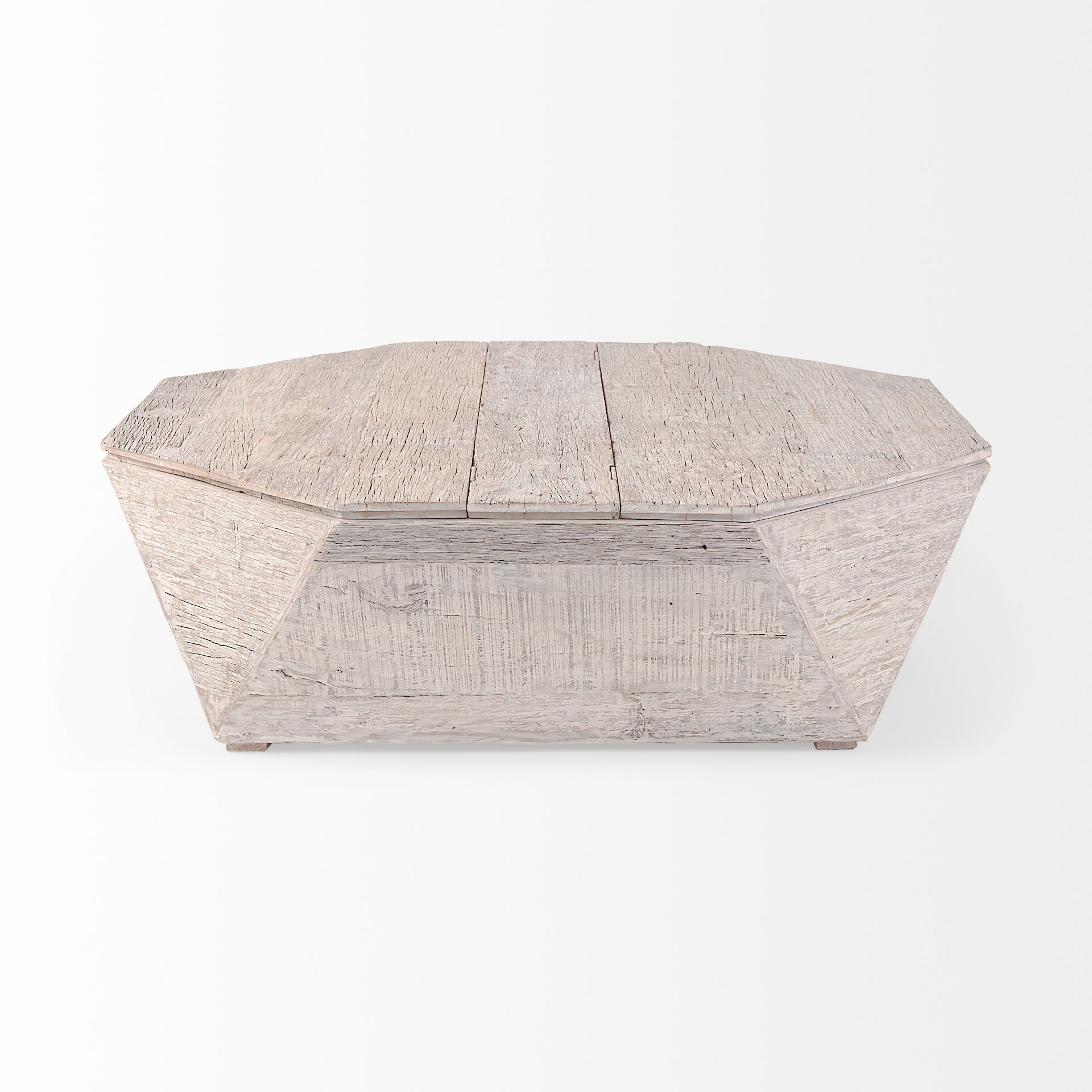 Esagono Octagonal Reclaimed Wood Coffee Table with Storage, by Mercana, 48" length x 48" width x 15" height View 5