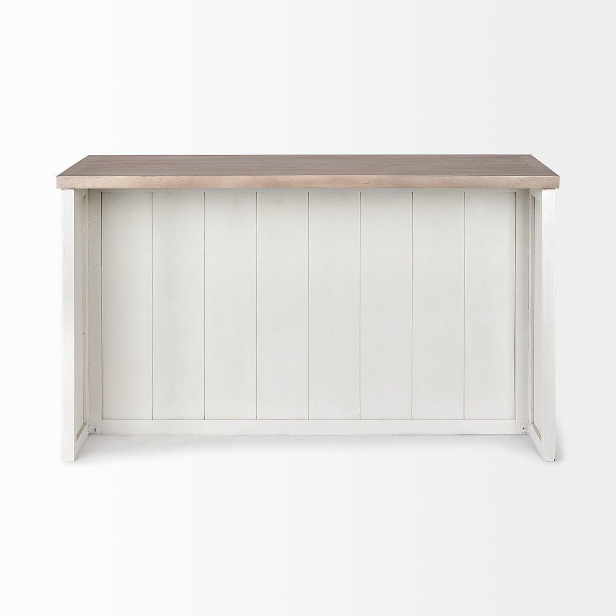 Fairview II White and Brown Two-Tone Stain Solid Wood Kitchen Island, by Mercana, 60" length x 30" width x 34.5" height View 5