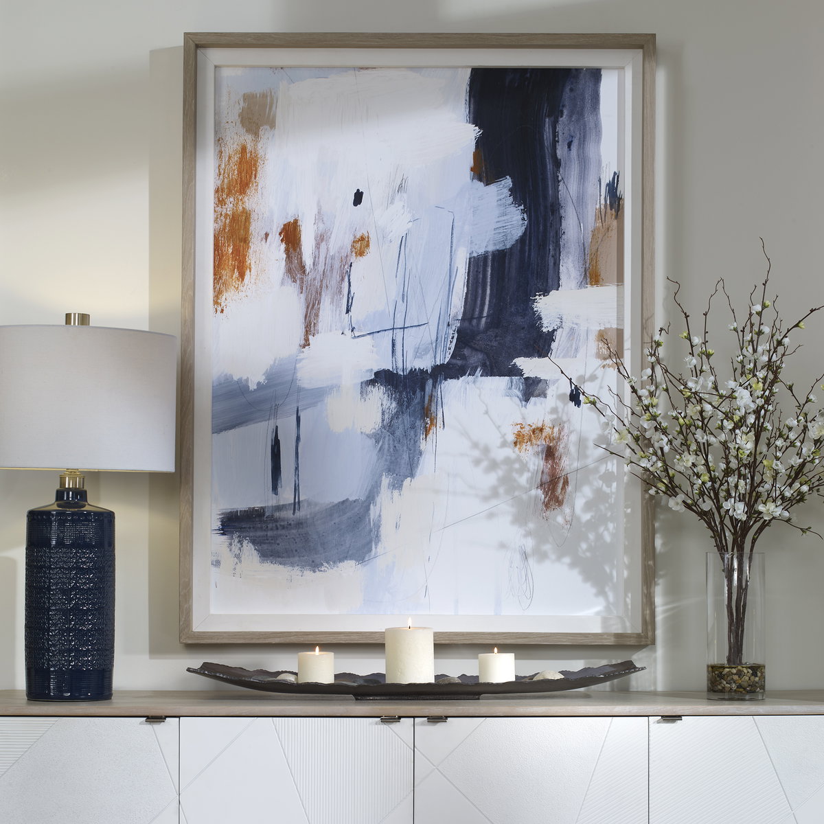 Variant Abstract Framed Print, Art by Uttermost, 40.75" width x 52.75" height x 3" depth View 2