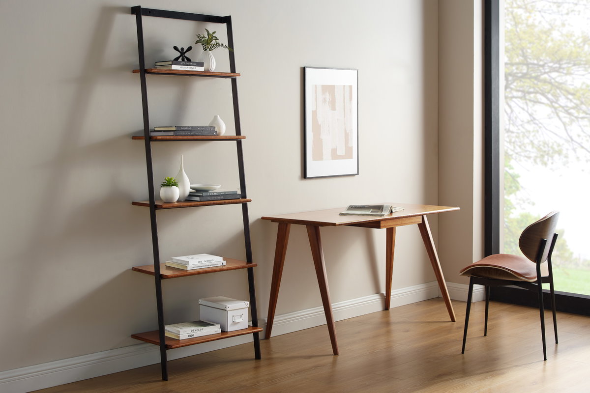 Studio Plus Leaning Shelf, Amber, Shelving & Bookcase by Greenington, 14.5" length x 25.25" width x 76" height View 4