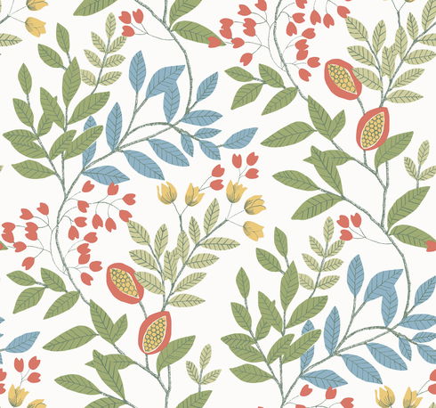 Eden Retreat White & Multi Wallpaper