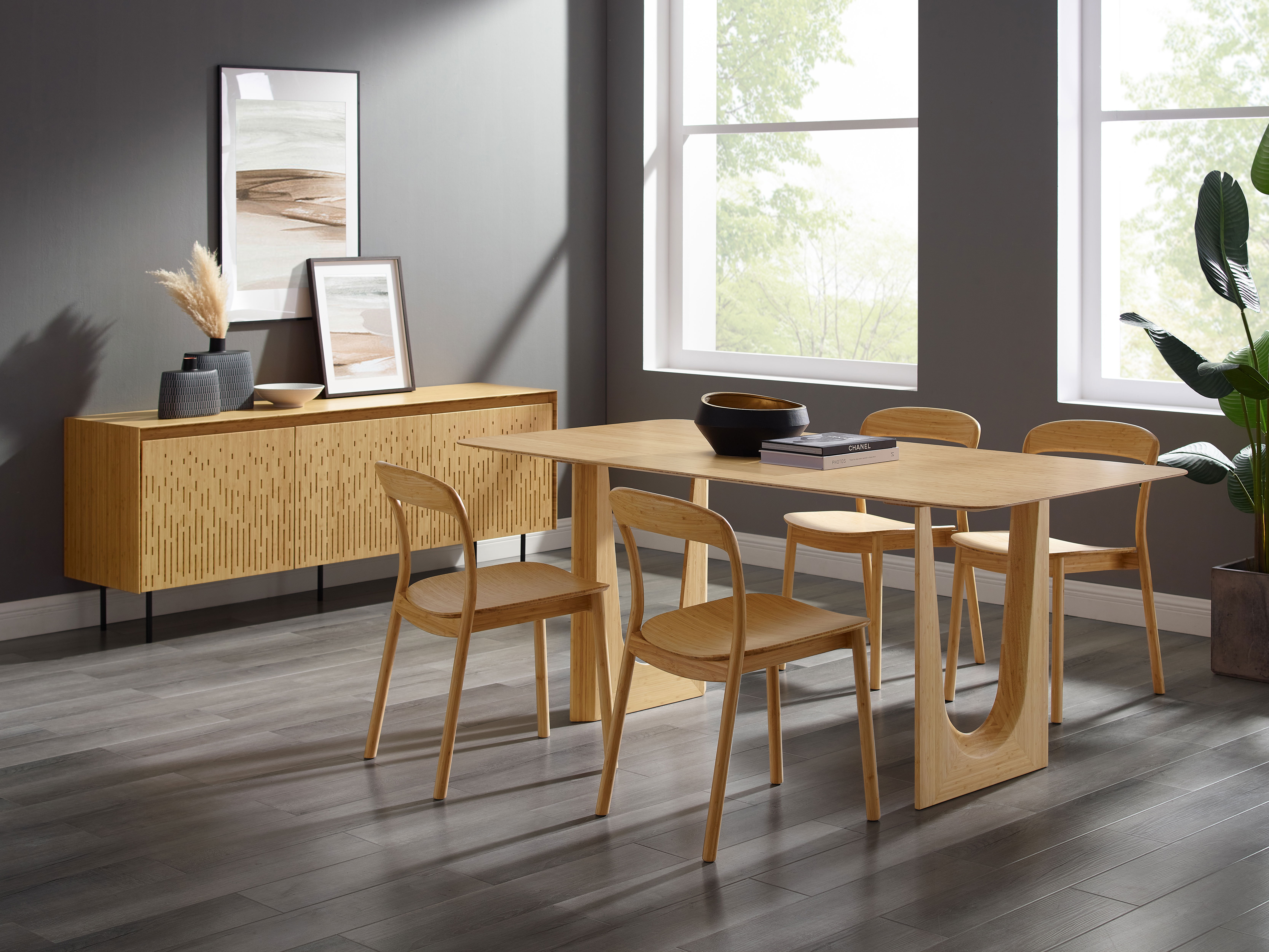 Hanna Dining Chair Bamboo Seat, Wheat (Set of 2), Kitchen & Dining Room by Greenington, 18" length x 21.5" width x 30.75" height View 12