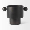 Juno 6.5H Medium Black Iron Vase, by Mercana, 8.5" length x 6" width x 6.5" height thumbnail 4
