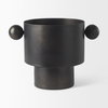 Juno 6.5H Medium Black Iron Vase, by Mercana, 8.5" length x 6" width x 6.5" height thumbnail 4